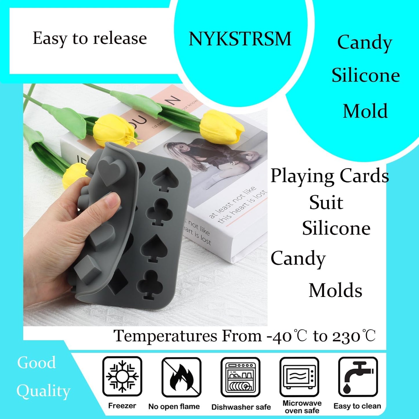 Moldes de silicona para dulces y chocolate con 16 cavidades