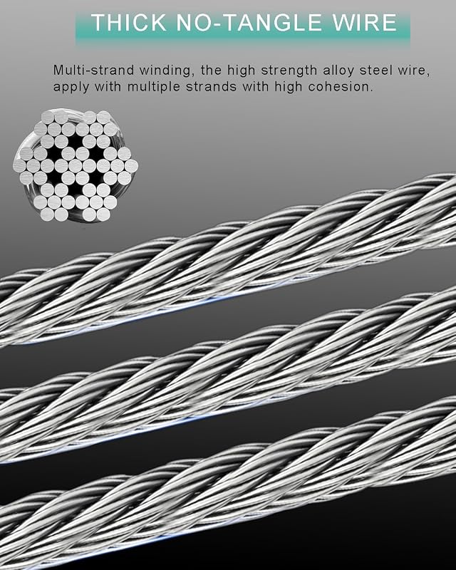 Cuerda acero retráctil 100ft resistente para techos SRL
