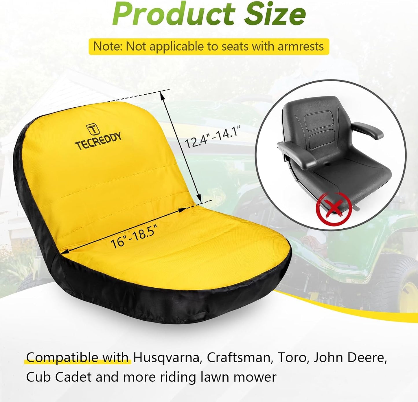 Funda asiento cortacésped montable resistente John Deere