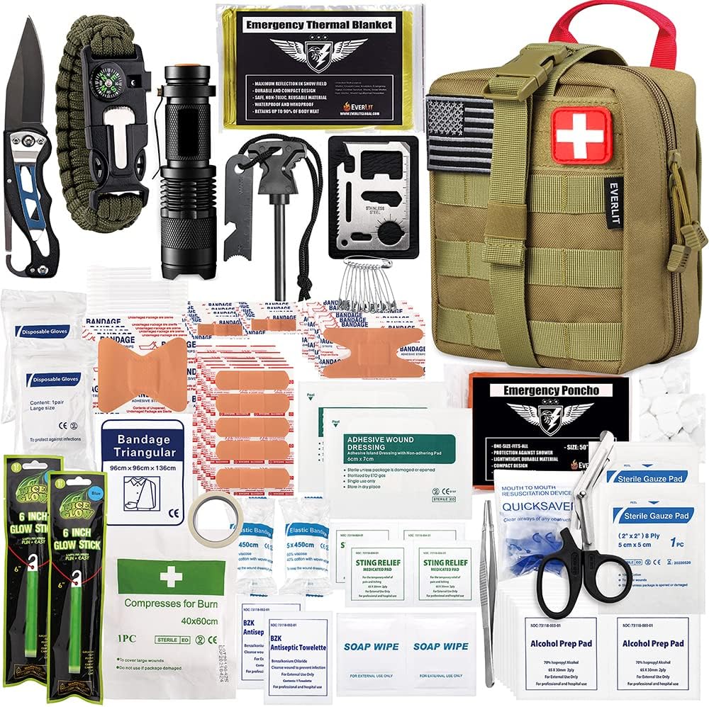 Kit supervivencia 250 pzas IFAK para camping caza