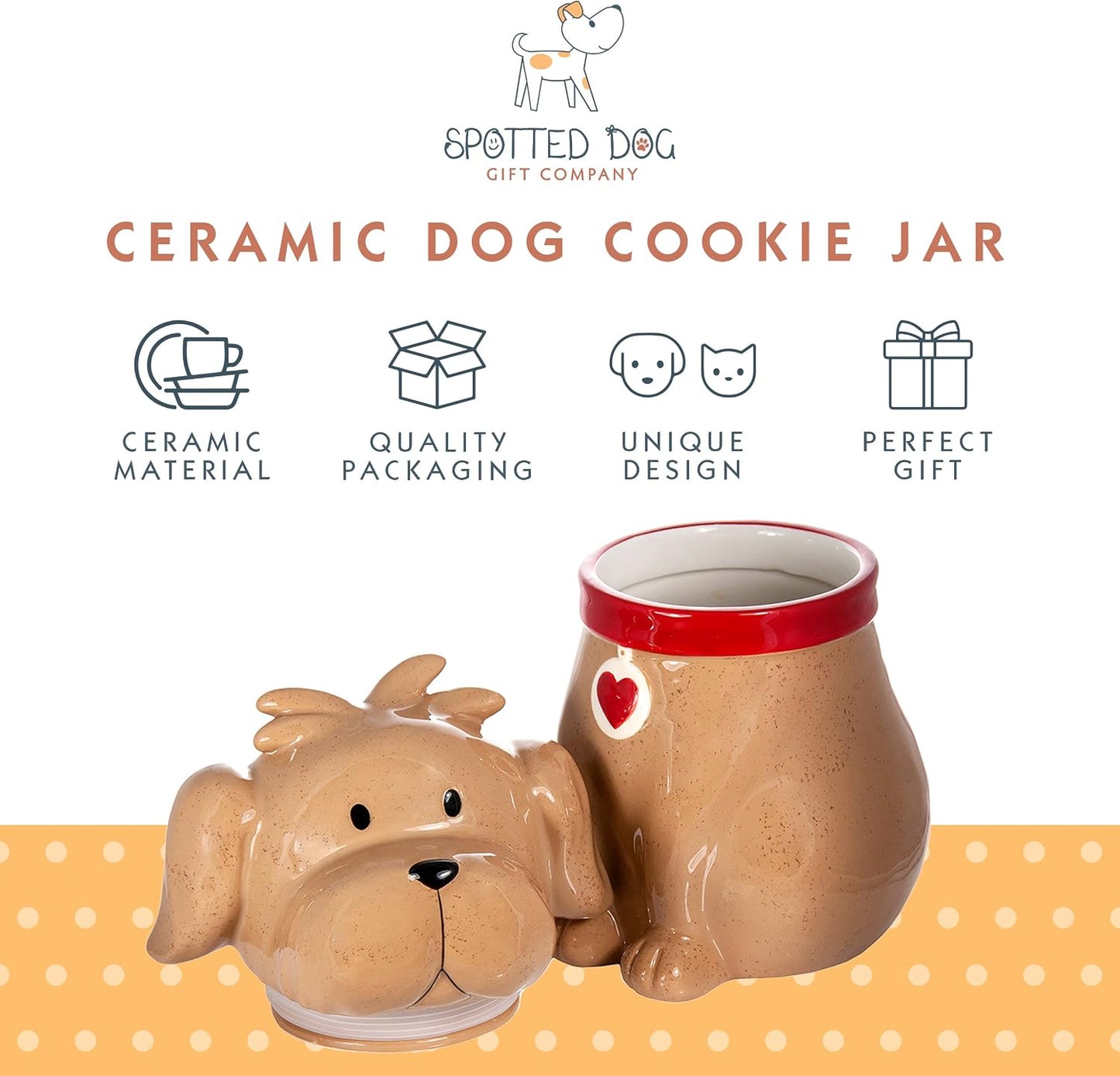 Tarro cerámica galletas con tapa 49oz marrón