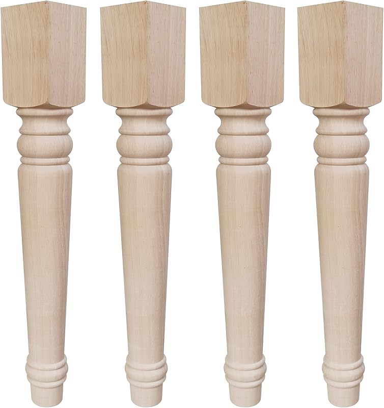 Patas mesa madera 29" sin terminar set 4