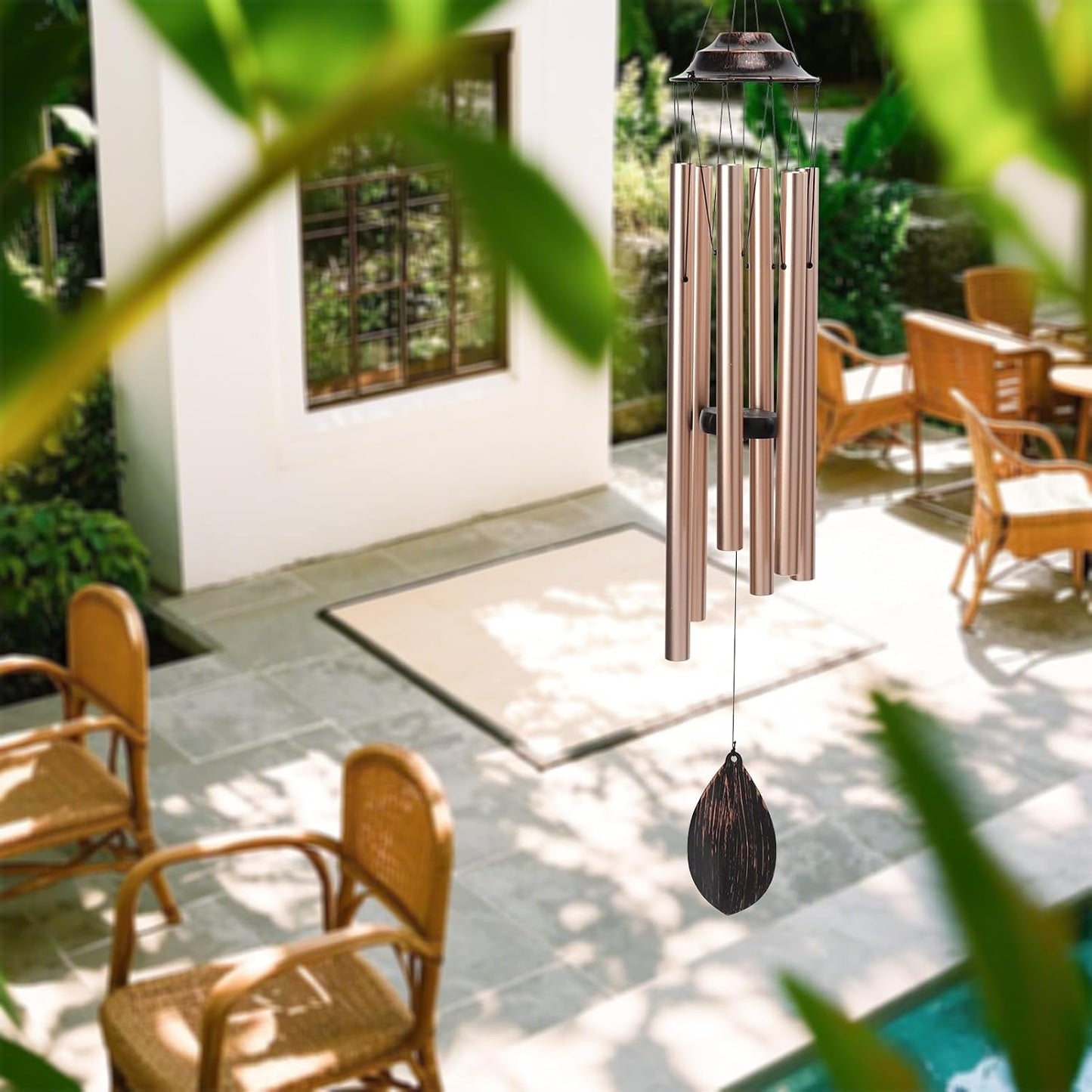 Campanas viento exterior tono profundo decoración jardín 38.5pulg