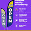 Bandera pluma 12ft señal publicitaria azul amarillo