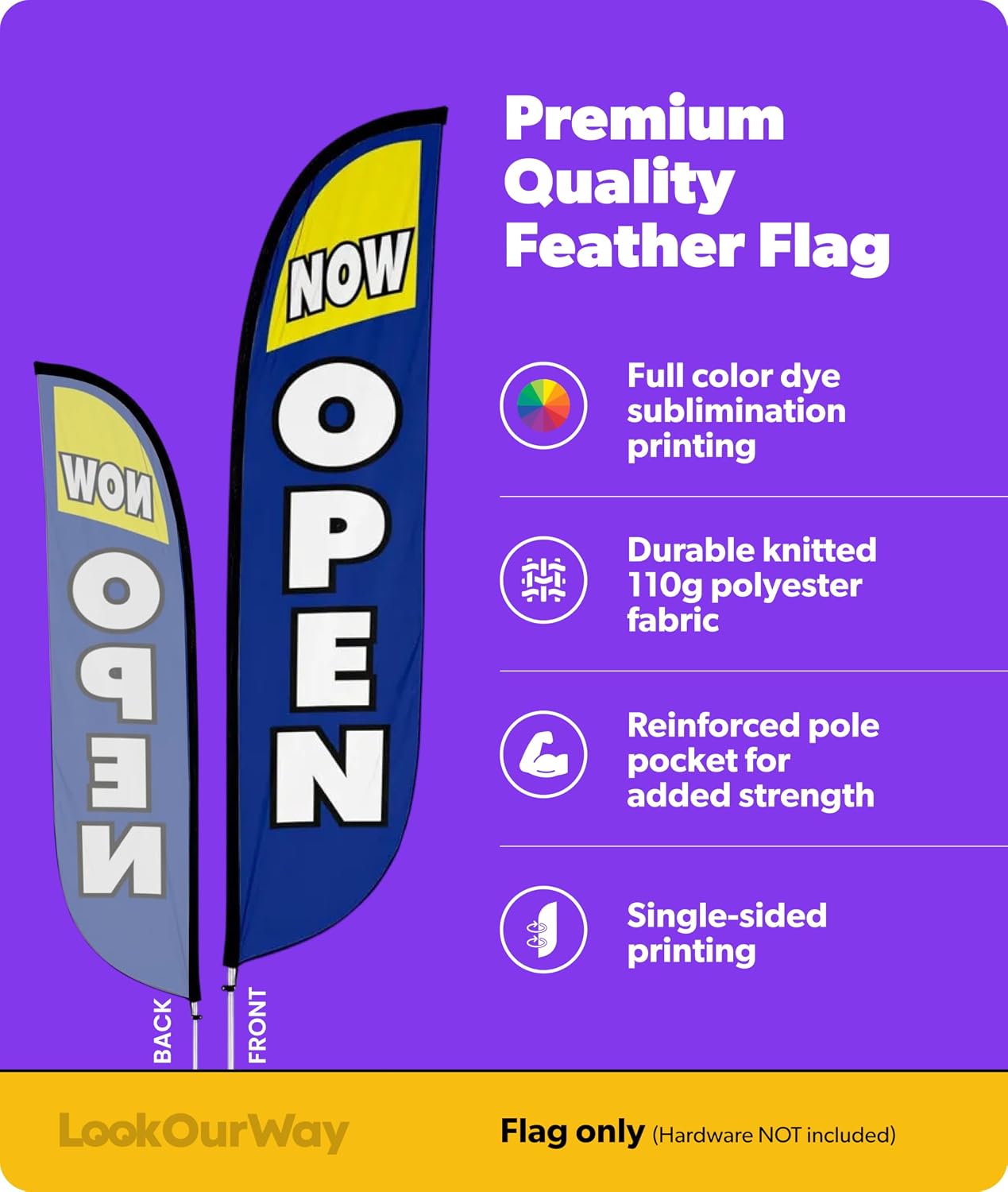 Bandera pluma 12ft señal publicitaria azul amarillo
