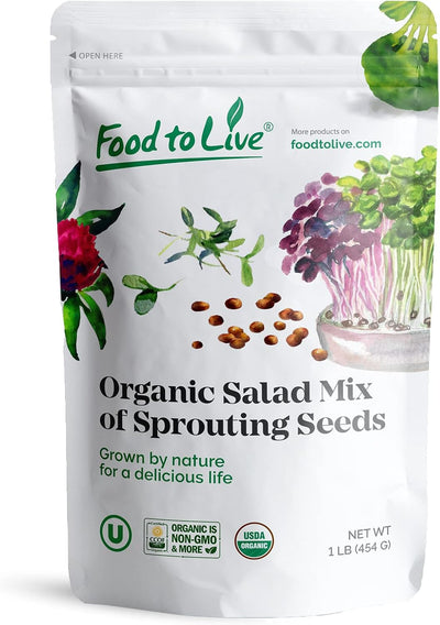 Mezcla ensalada orgánica germinantes brócoli rábano trébol