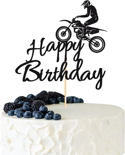 Decoración pastel motocross cumpleaños color negro