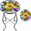 Mesa auxiliar redonda cristal 14" soporte plantas girasol