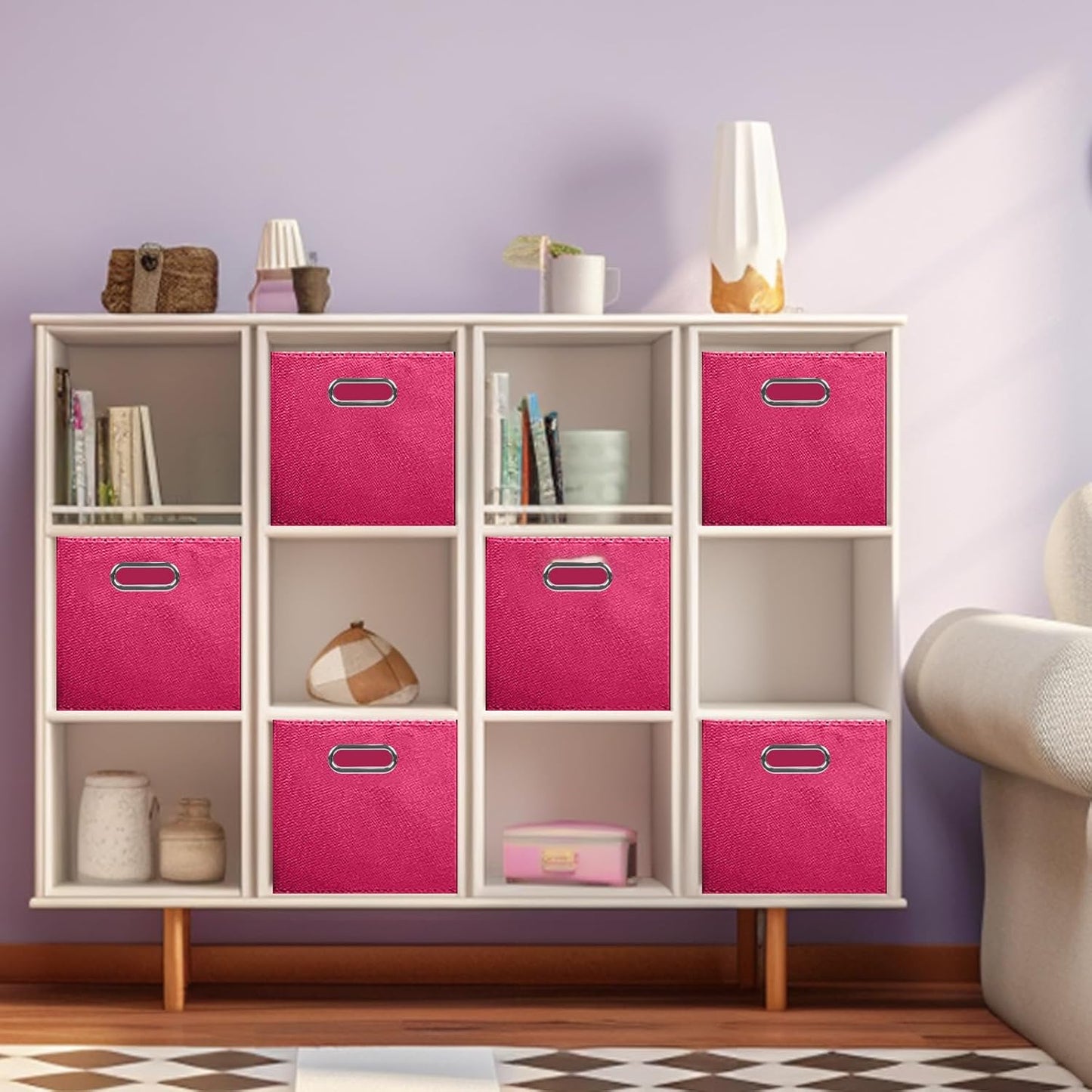 Cajón organiz. tela plegable con mango metal