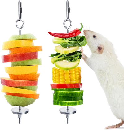 2 Juegos Juguetes Ratas Acero Inox 304 Soporte Frutas