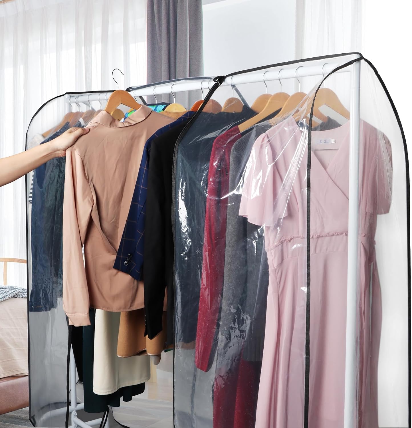 Funda transparente perchero 6ft impermeable 2 cremalleras