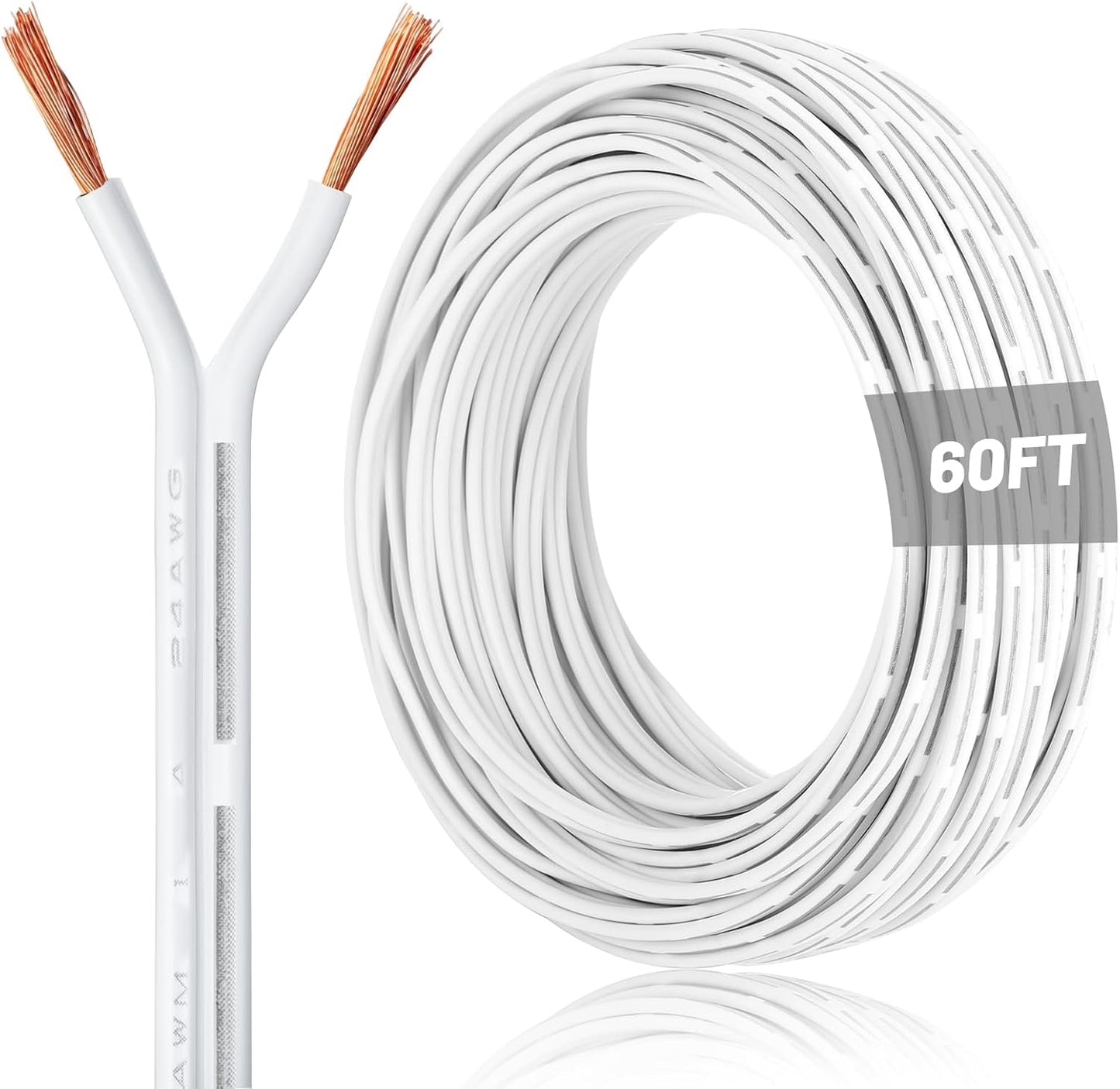 Cable puerta garaje 60ft 2 conductores sensor blanco