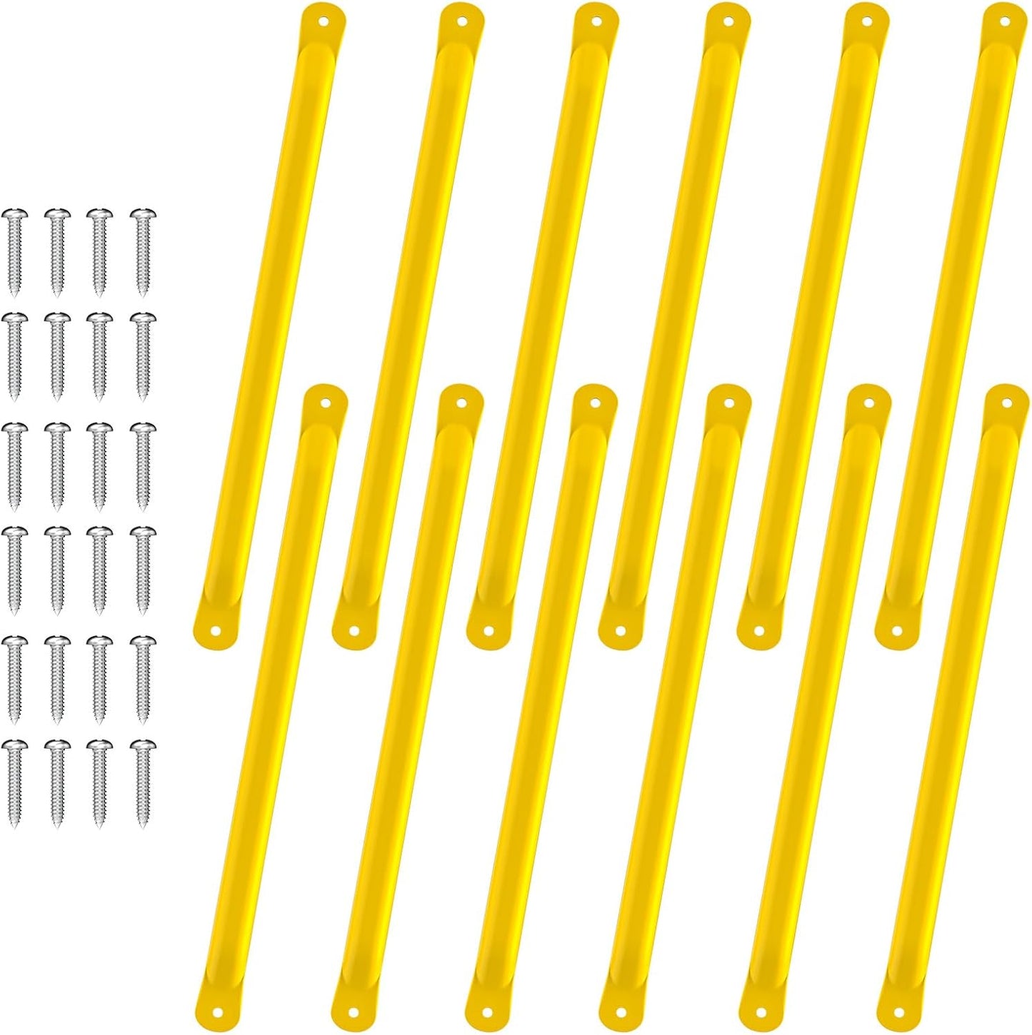 Peldaños escalera patio 21" 12 Pzas amarillo metal
