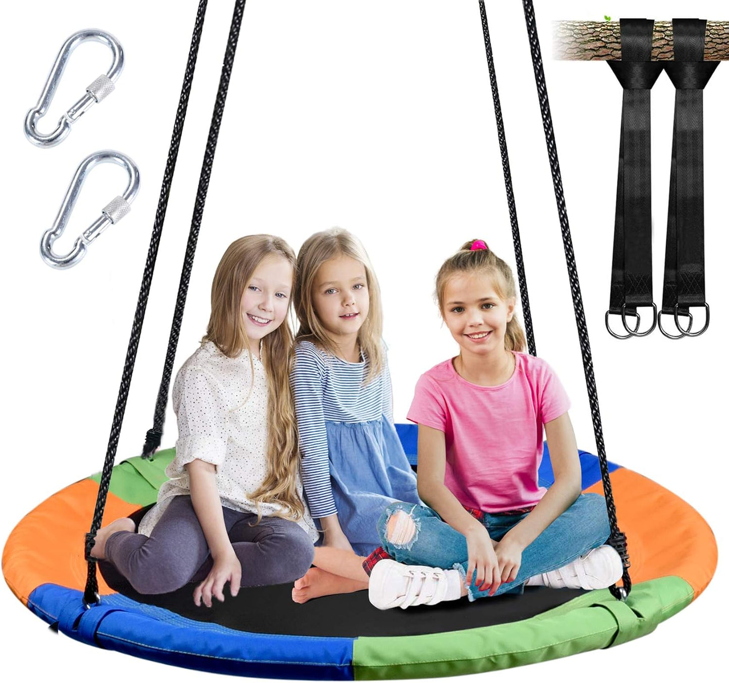 Columpio redondo para niños 40" al aire libre con correas