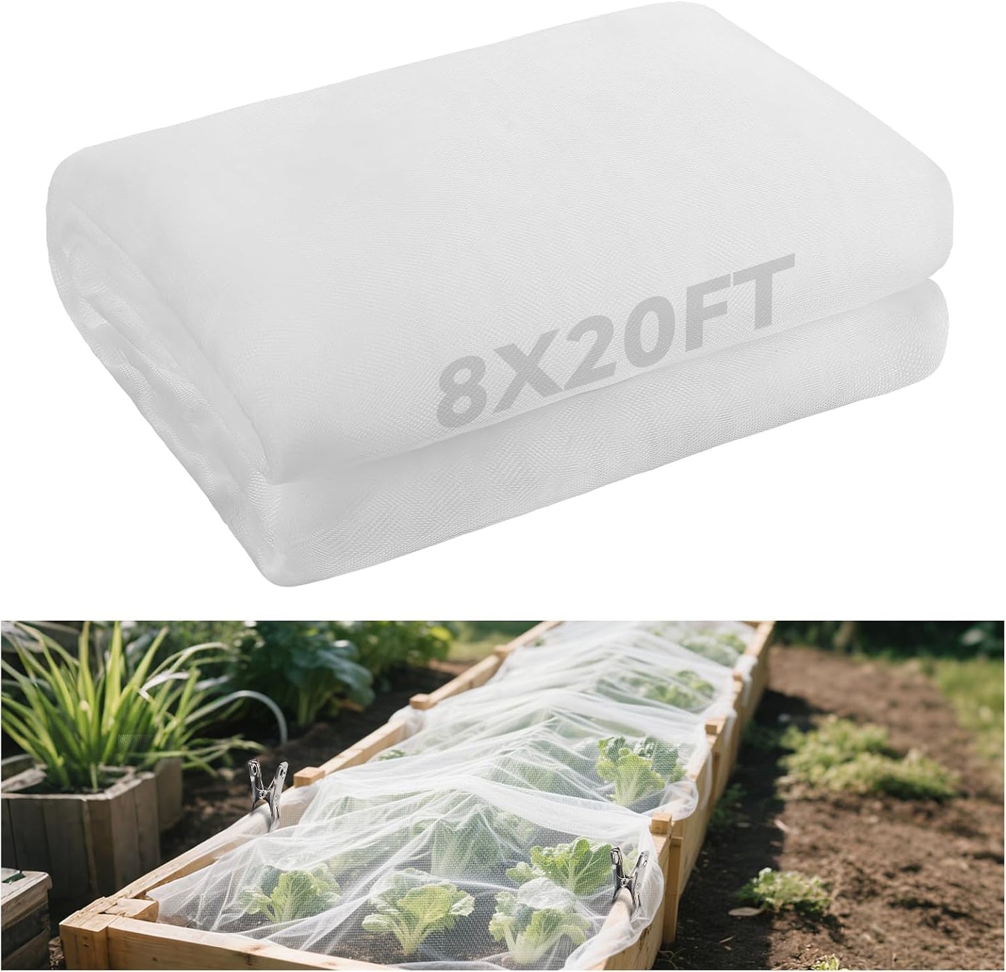 Red jardín 8x20ft malla fina para proteger frutas flores