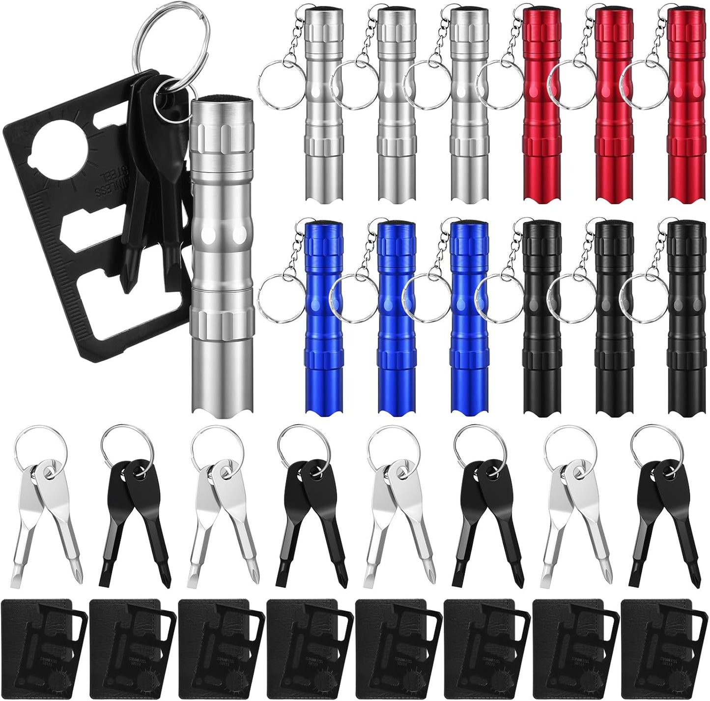 Set 48 Llaveros con Minirdestornilladores para Regalo Hombres