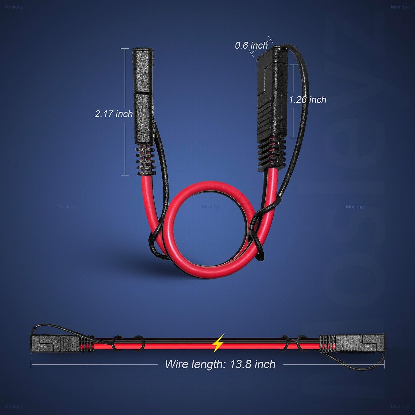 Arnés cable polarizado 10/2 pines SAE 12" coche