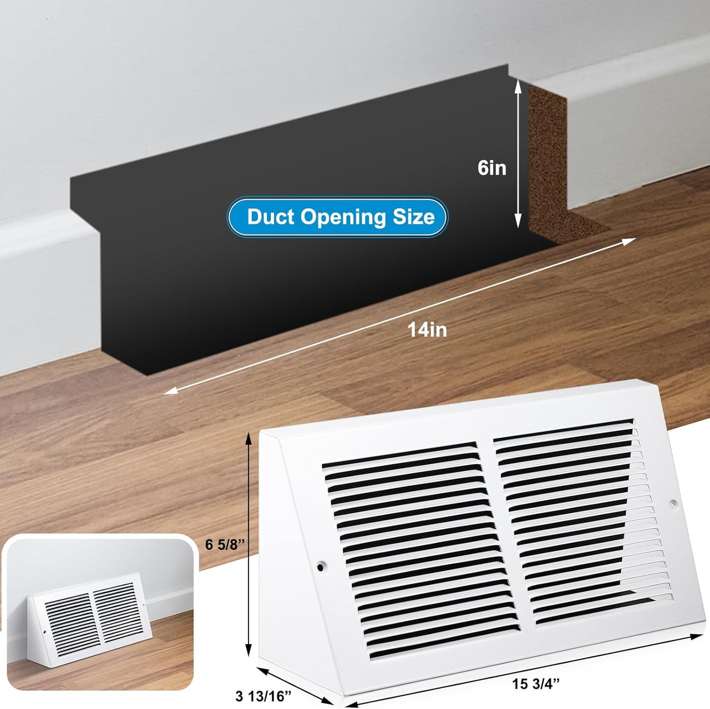 2 Cubiertas Ventilación 14x6pulg Rejilla Triangular Acero