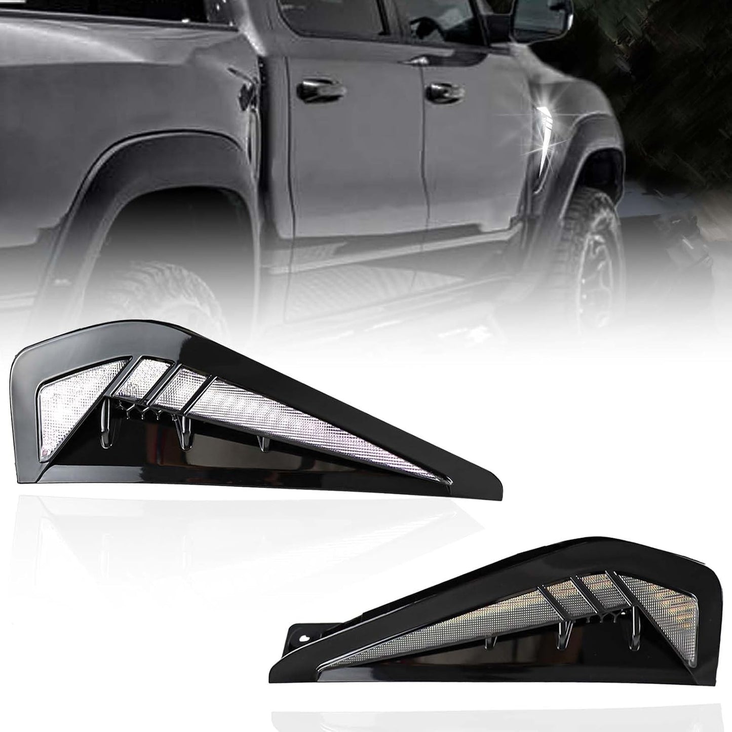 2 Pzas Luces LED Capó Ámbar/Blanca comp Dodge RAM TRX