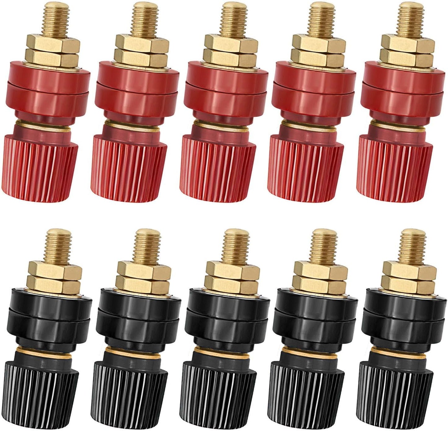 Kit 10PCS terminales de conexión 6mm 1/4" rojo y negro