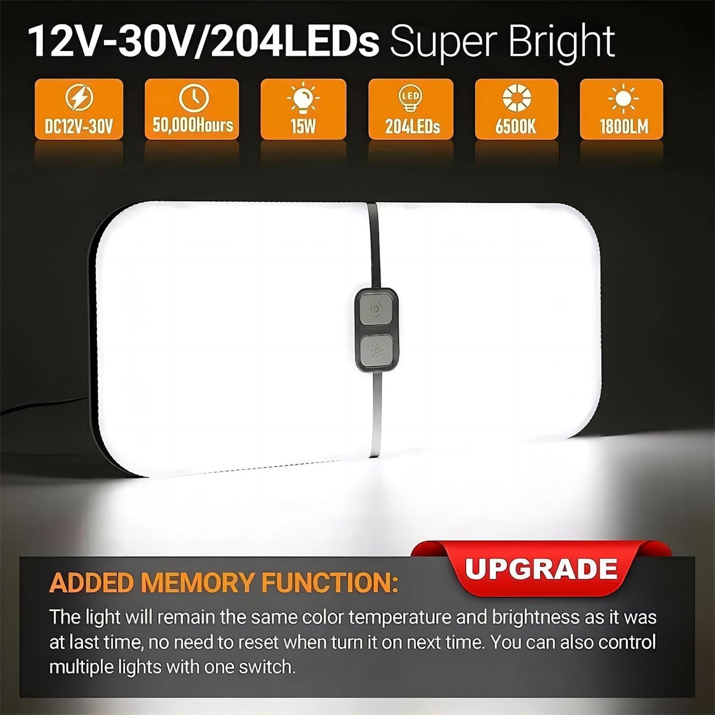 Luces LED 12V autocaravana 15W 1500lm 3 temperaturas set 2