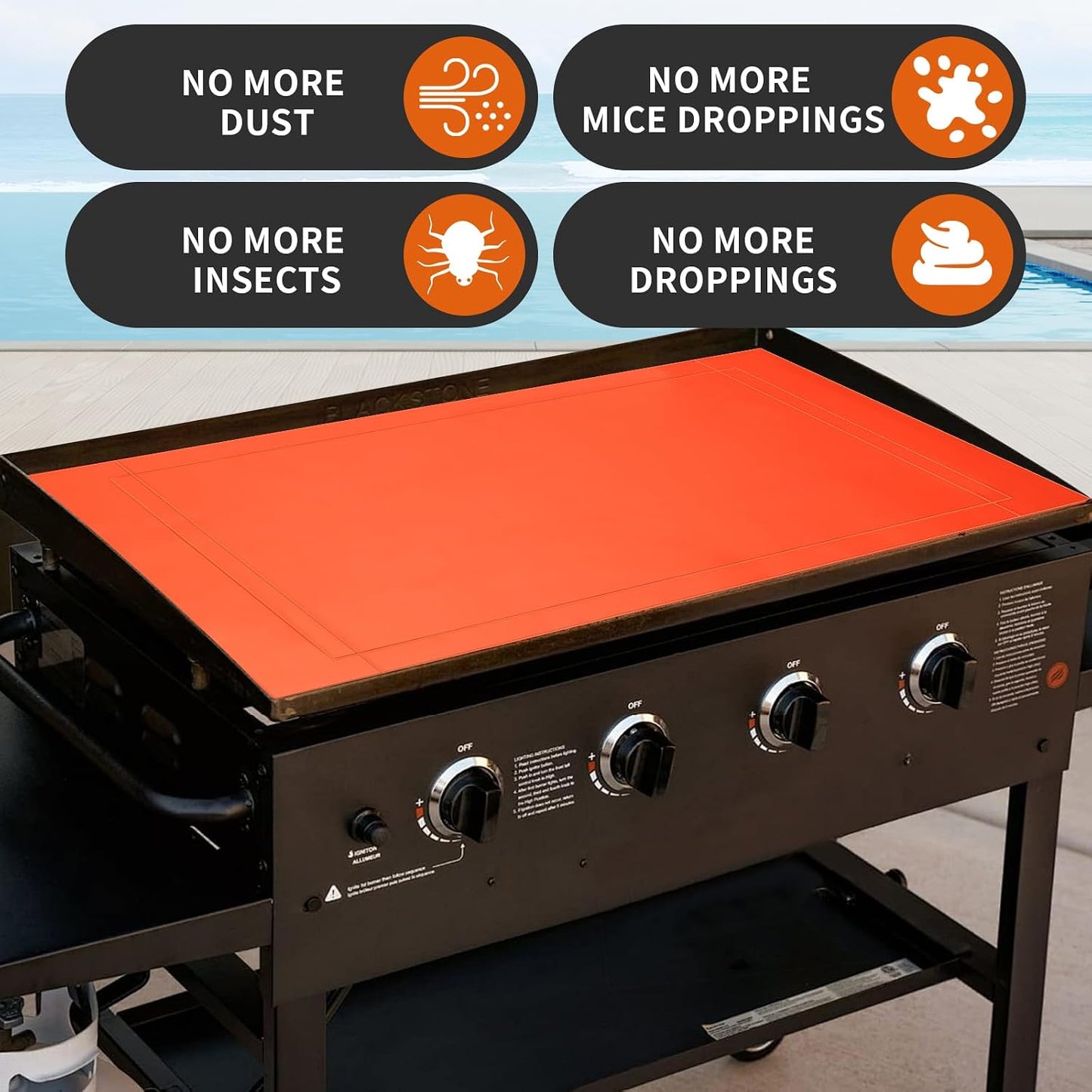 Alfombrilla silicona para parrilla Blackstone 36pulg ajustable
