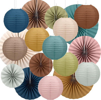 18 Linternas papel bohemias decoración fiesta