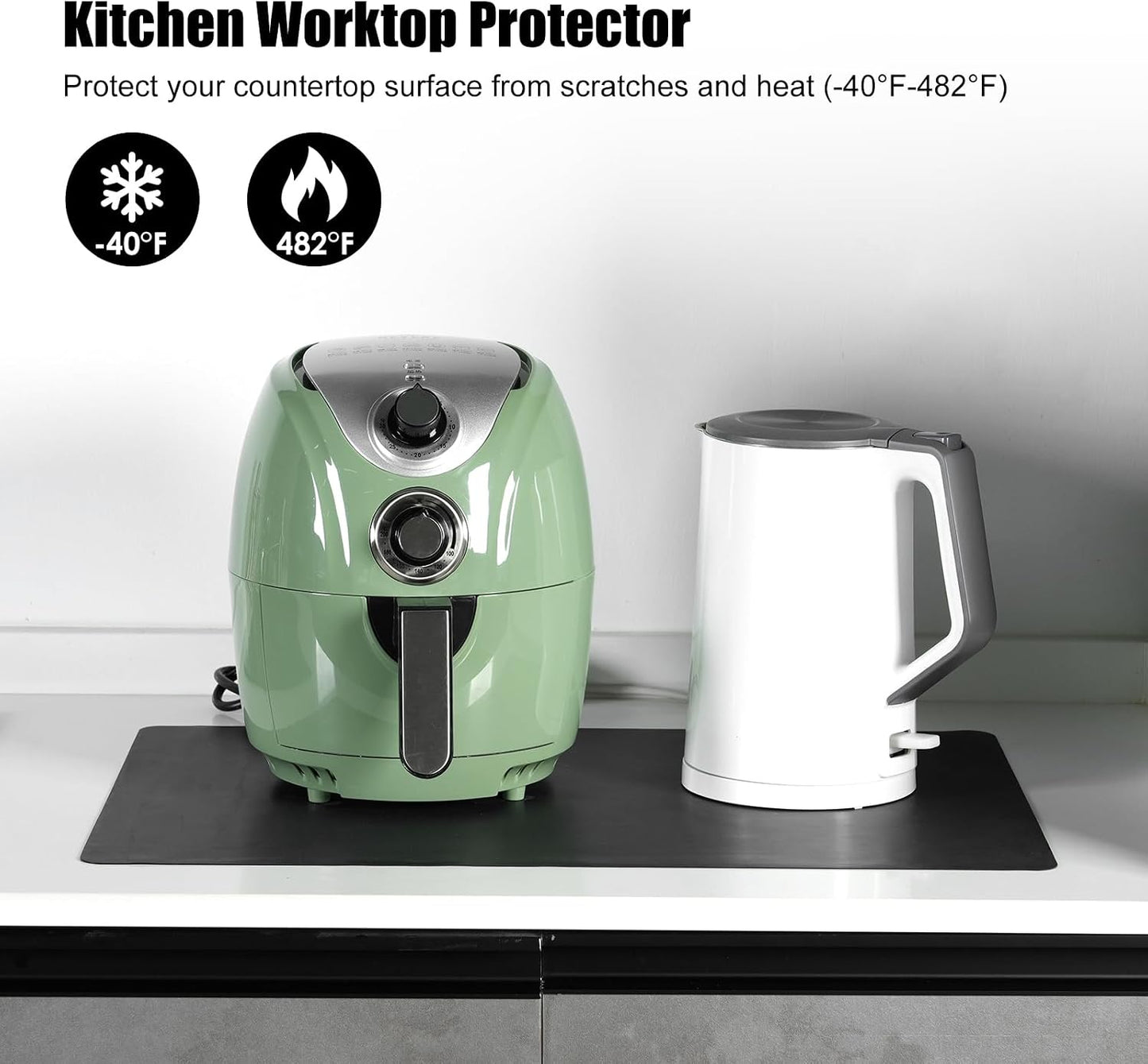 Tapete silicona encimera cocina antiderrap negro
