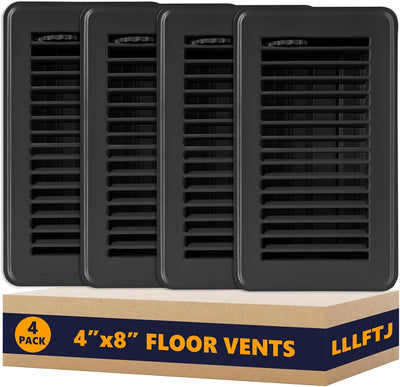 4 Cubiertas Ventilación 4x8pulg Ajustables Piso Hogar