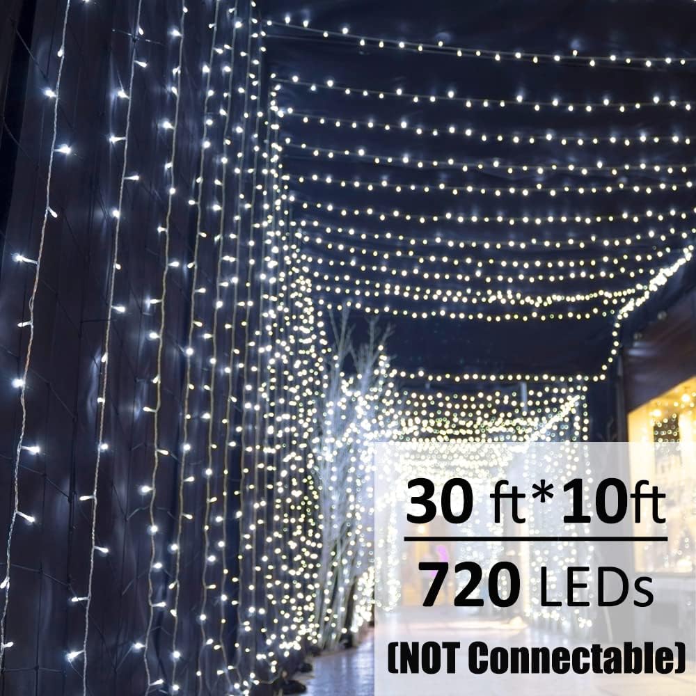 Cadena luces LED 9x3mt blanco frío enchufable Navidad