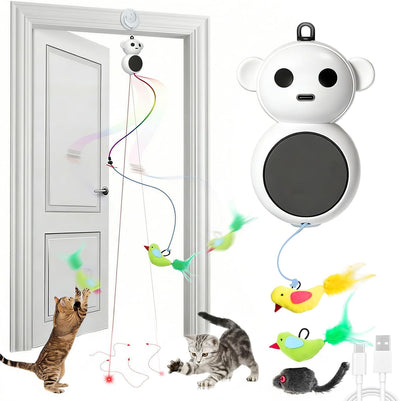 Juguetes interactivos gatos 2en1 puntero láser pájaro volador