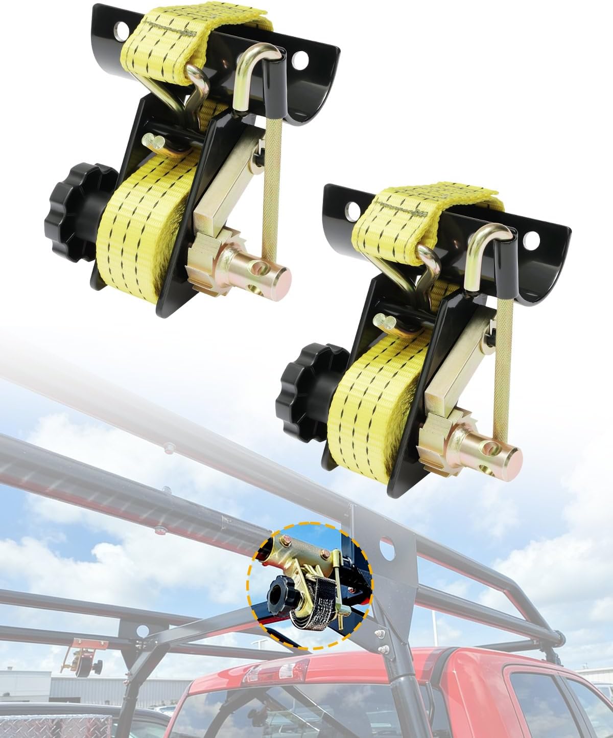 Correas portaescaleras con gancho 2pcs negro 500lb