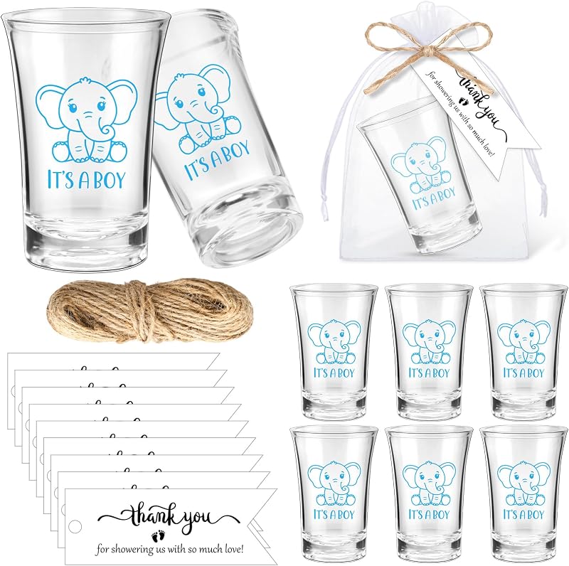 25 Vasos Chupito Acrílicos para Baby Shower