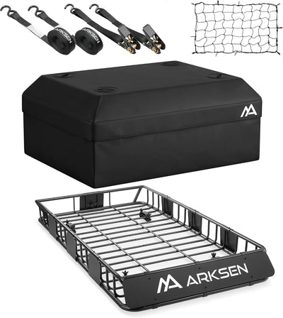 Cesta techo 64x34pulg acero 150lb con bolsa impermeable
