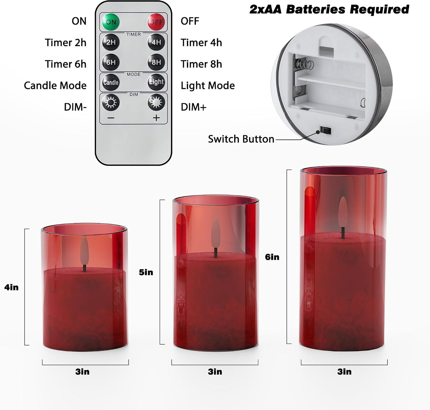 Velas cera real sin llama control remoto led boda hogar