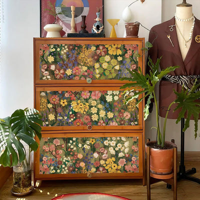 Papel tapiz floral vintage despegable para dormitorio