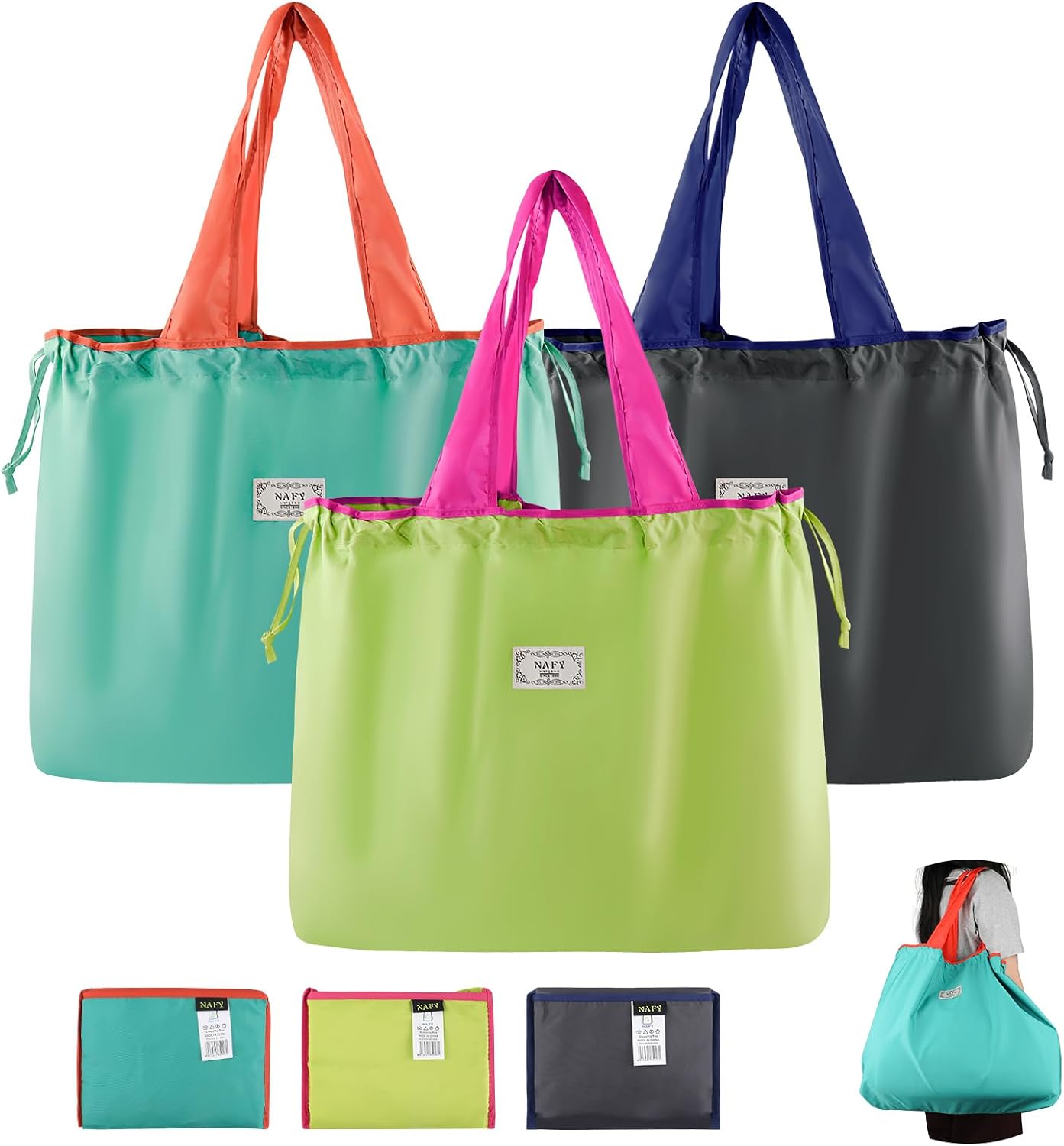 Bolsas compras plegables 21x16.5pulg reutilizables resistentes