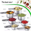Set 19 Tazas y Cucharas Acero Inox Anidables Apilables