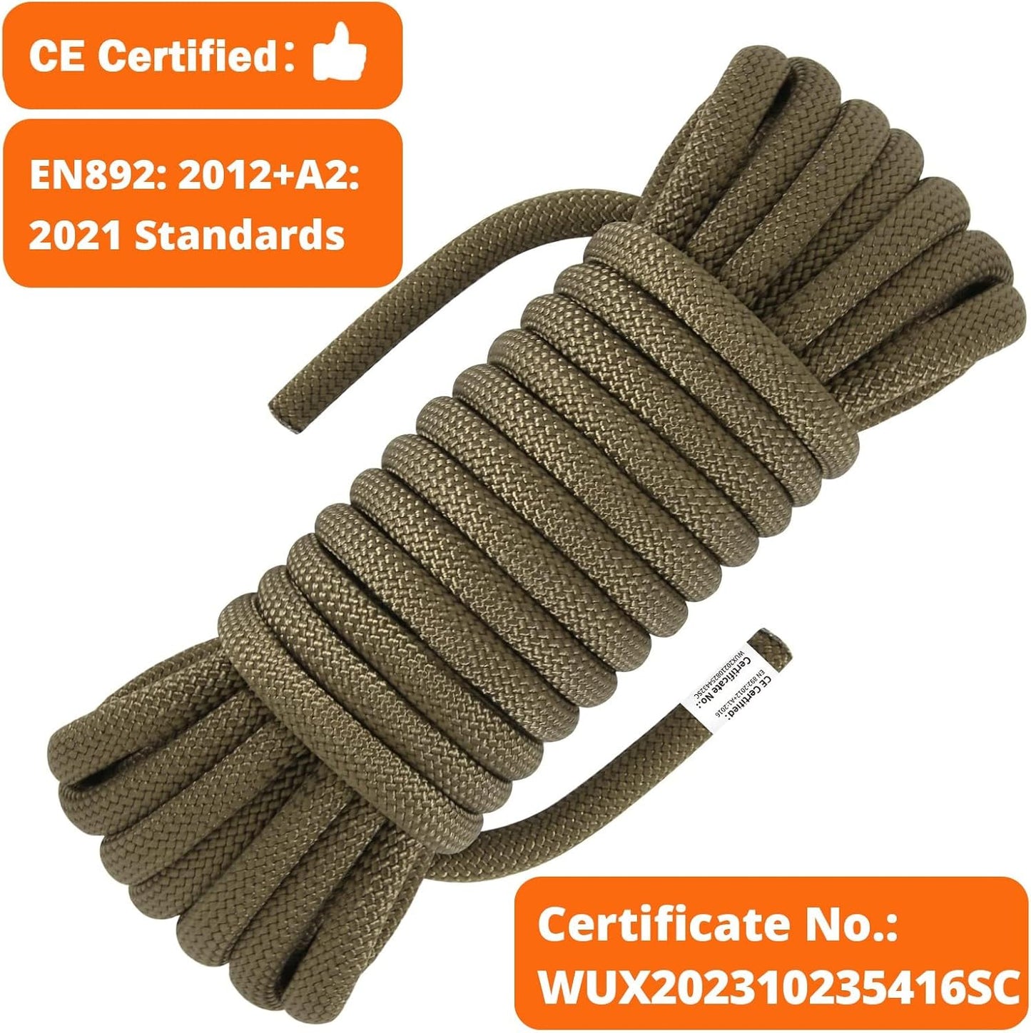 Cuerda escalada estática 0.413" 32-229.7pies
