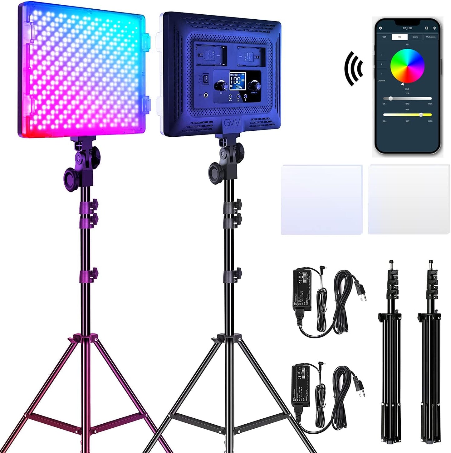 Kit luces LED RGB estudio 2 pack 672 cuentas app
