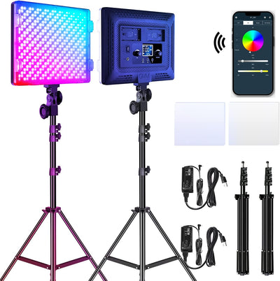 Kit luces LED RGB estudio 2 pack 672 cuentas app