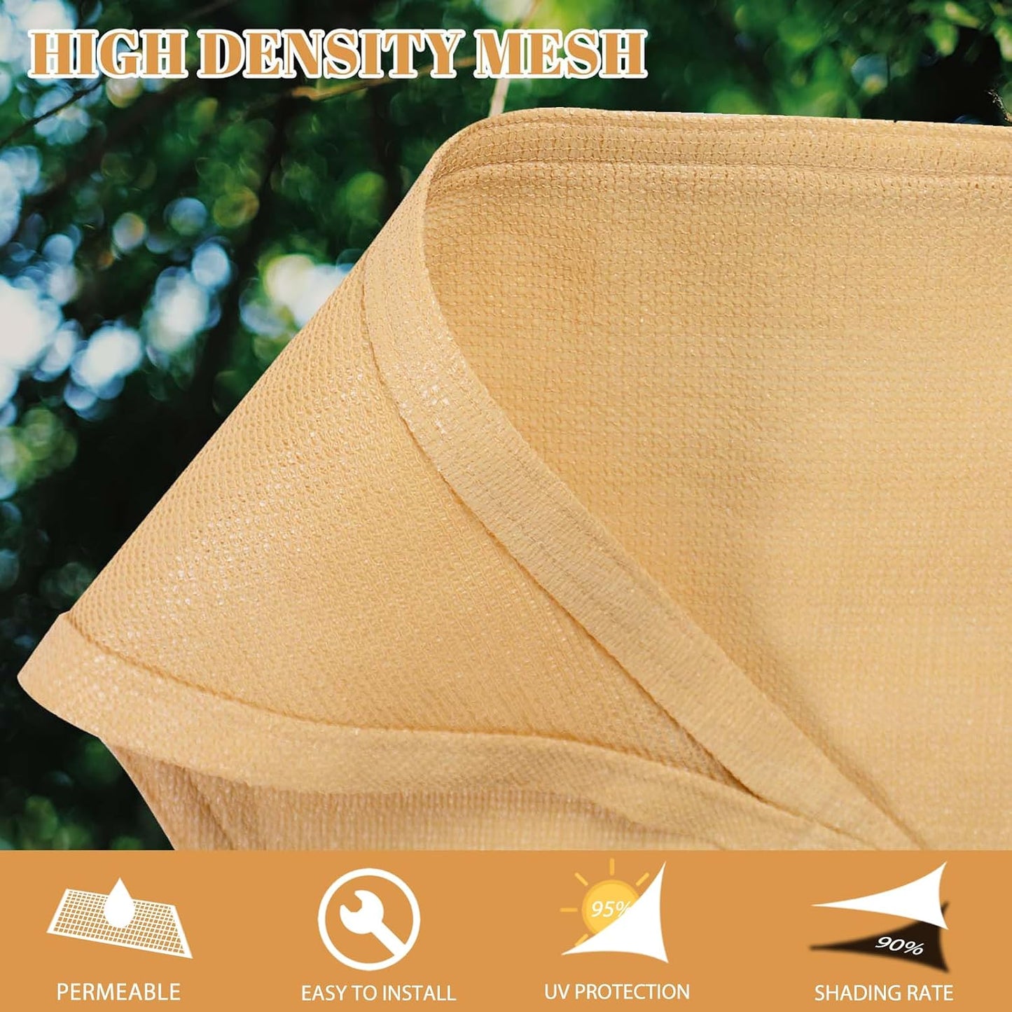 Toldo parasol rectangular 16x20pies color arena para patio