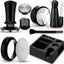 Kit de 7 accesorios para espresso de 51/58/2.087 pulgadas con resorte, calibrado, herramienta y embudo de dosificacion
