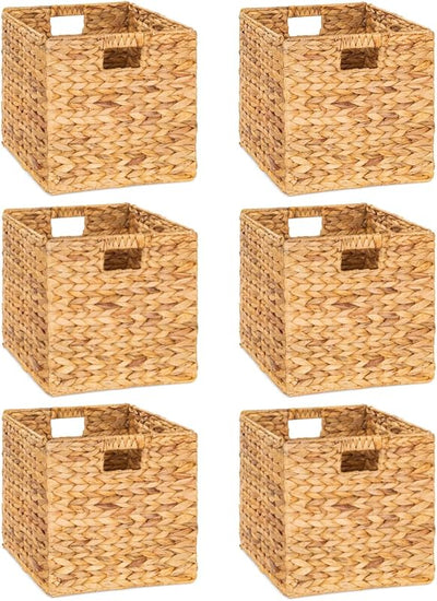 Cestas mimbre almacenamiento 12x12" 6 Pzas