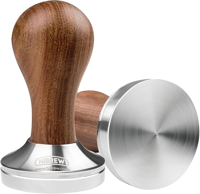 Tamper café 2.008pulg color espresso acero inox