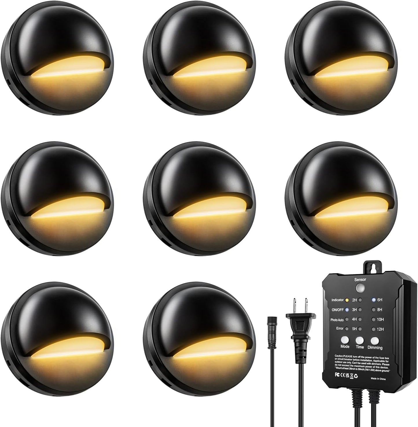 Kit luces LED IP67 con sensor y temporizador 8 pzas