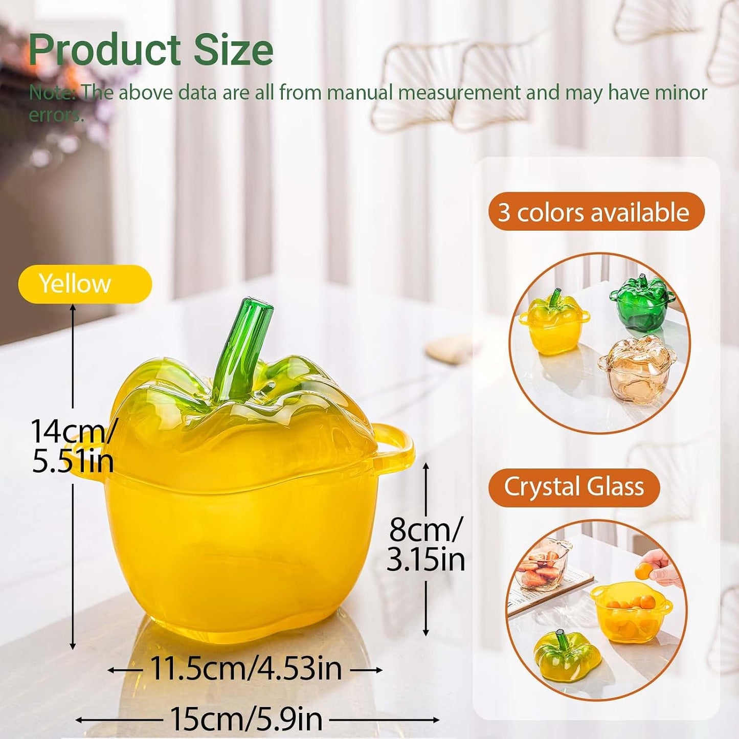 Plato de caramelo en forma de manzana cristal amarillo