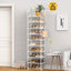 Organiz. estante metal 10 niveles zapatero vertical blanco