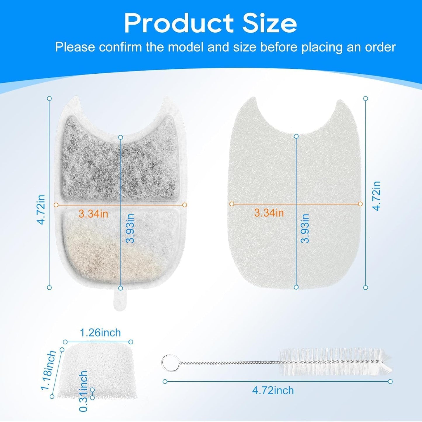 Juego 6 filtros y esponjas para fuente gato YPD-C004