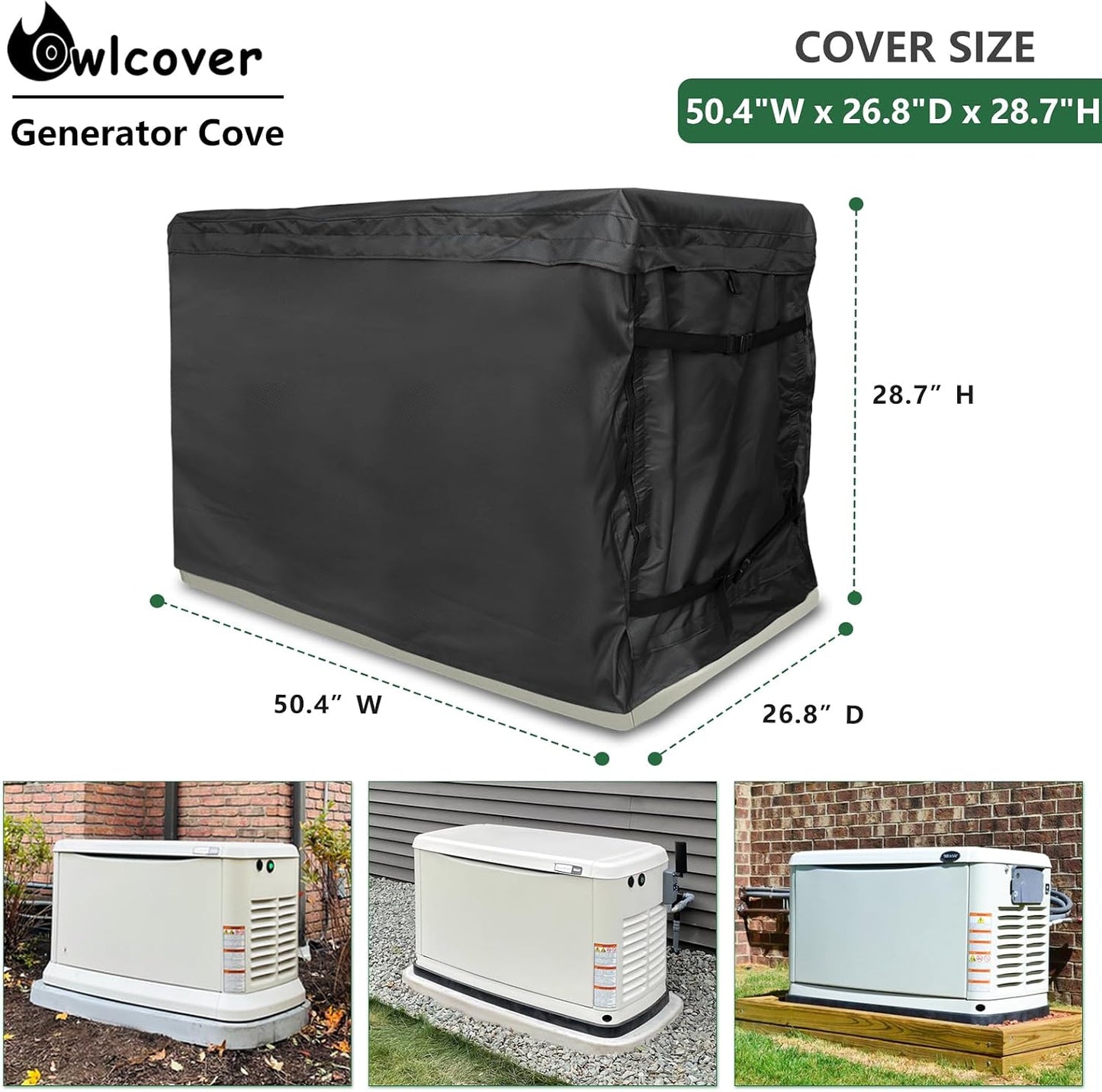 Cubierta generador 600D resistente agua 22kW negro